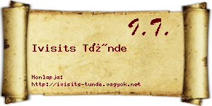 Ivisits Tünde névjegykártya